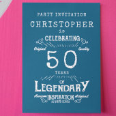 Invitation 50e anniversaire bleu