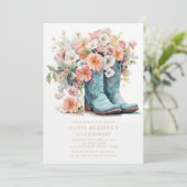 Invitation 50e anniversaire Bottes rustiques de fille à seins (Debout devant)