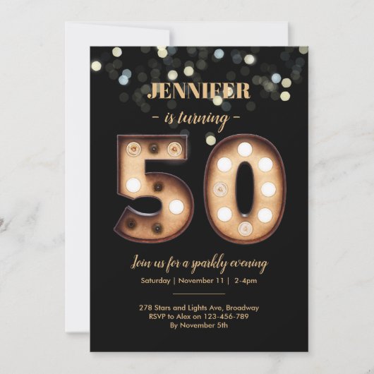 Invitation 50e anniversaire Bright Lights (Devant)