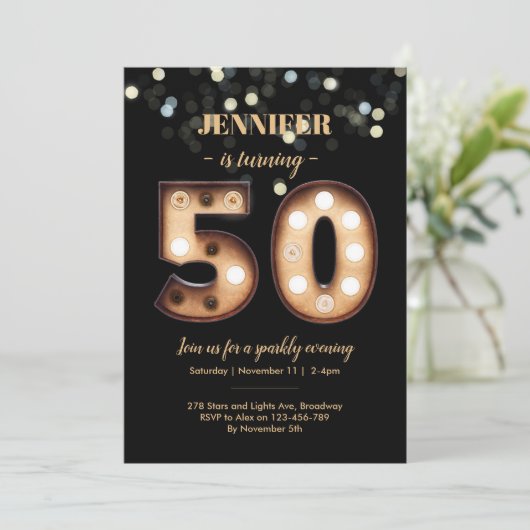 Invitation 50e anniversaire Bright Lights (Debout devant)