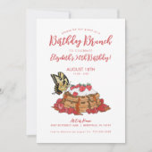 Invitation 50e anniversaire Brunch Fraise gaufres (Devant)