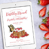 Invitation 50e anniversaire Brunch Fraise gaufres