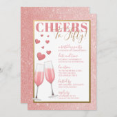 INVITATION 50E ANNIVERSAIRE| CHAMPAGNE ROSE (Devant / Derrière)