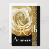 Invitation 50e anniversaire CHAMPAGNE Rose V01A (Devant / Derrière)