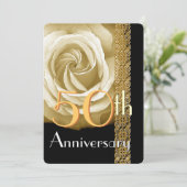 Invitation 50e anniversaire CHAMPAGNE Rose V01A (Debout devant)