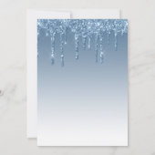 Invitation 50e Anniversaire Chic Paillettes Bleu (Dos)