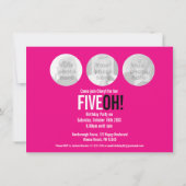 Invitation 50e anniversaire CINQ OH ! photo rose paysage rétr (Dos)