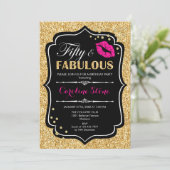 Invitation 50e anniversaire - Cinquante fabuleux or noir rose (Debout devant)