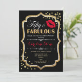 Invitation 50e anniversaire - Cinquante fabuleux or noir roug (Debout devant)