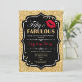 Invitation 50e anniversaire - Cinquante fabuleux or noir roug (Debout devant)