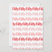 Invitation 50e anniversaire Cinquante Parti moderne rose roug (Dos)