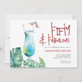 Invitation 50e anniversaire Cocktail tropical (Devant)