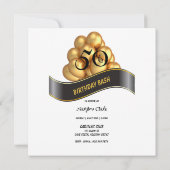 Invitation 50e Anniversaire Cocktails Balloons (Dos)