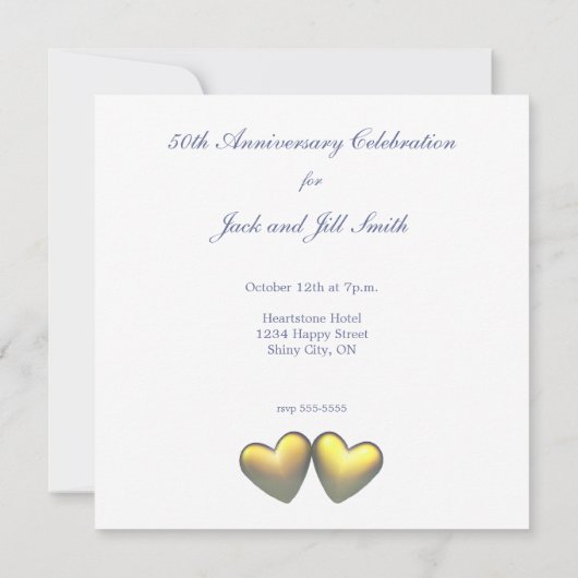 Invitation 50e anniversaire Cœurs d'Or (Dos)