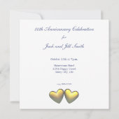 Invitation 50e Anniversaire Cœurs Dorés (Dos)