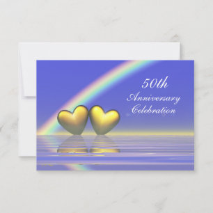 Invitation 50e Anniversaire Cœurs Dorés