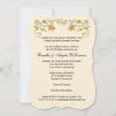 Invitation 50e Anniversaire Coeurs joints, Or d'ivoire noir (Dos)