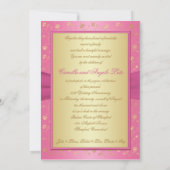 Invitation 50e Anniversaire Cœurs Unis Rose et Or (Dos)