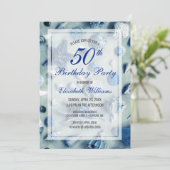 Invitation 50e Anniversaire Coquillages Bleus (Debout devant)