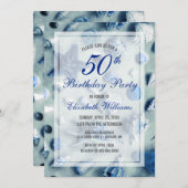 Invitation 50e Anniversaire Coquillages Bleus (Devant / Derrière)