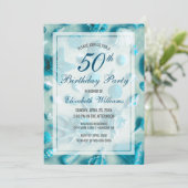 Invitation 50e anniversaire Coquillages côtiers Turquoise (Debout devant)