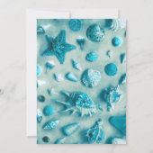 Invitation 50e anniversaire Coquillages côtiers Turquoise (Dos)