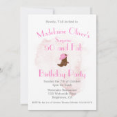 Invitation 50e anniversaire Cowboy Western Pink Party (Dos)