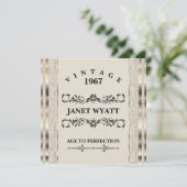 Invitation 50e anniversaire| Crème Vintage et or (Debout devant)