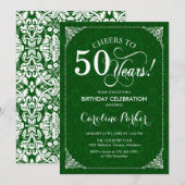 Invitation 50e anniversaire - Damas vert (Devant / Derrière)