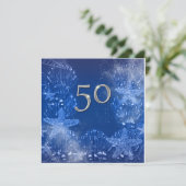 Invitation 50e anniversaire d'argent bleu tropical (Debout devant)