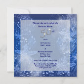 Invitation 50e anniversaire d'argent bleu tropical (Dos)