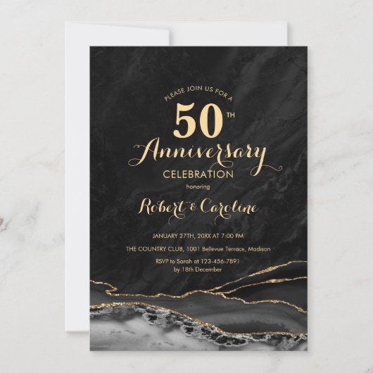 Invitation 50e anniversaire de Black Gold (Devant)