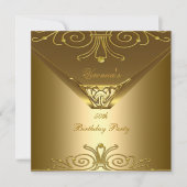 Invitation 50e anniversaire de fête Elégant Gold Art Déco (Devant)