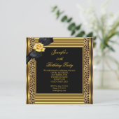 Invitation 50e Anniversaire de fête Elégant Leopard Gold Blac (Debout devant)