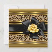 Invitation 50e Anniversaire de fête Elégant Leopard Gold Blac (Dos)