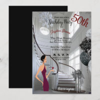 50e anniversaire de fête femmes escalier élégant
