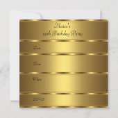 Invitation 50e anniversaire de fête Gold Black (Dos)