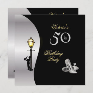 Invitation 50e anniversaire de fête Stillettos Lampe Diamond 