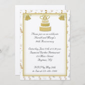 Invitation 50e anniversaire de Gold Cake (Devant / Derrière)