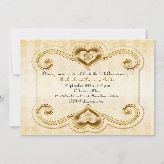 Invitation 50e anniversaire de Gold Hearts (Devant)