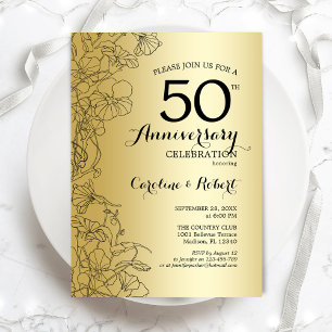 Invitation 50e anniversaire de Golden Floral