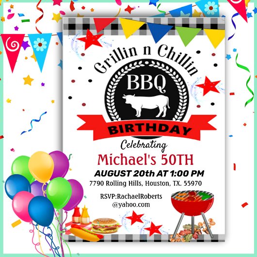Invitation 50e Anniversaire De Grillin Et De Chillin