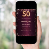 Invitation 50e anniversaire de la Bourgogne or rose