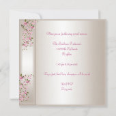 Invitation 50e anniversaire de la fête Crème Soie rose Fleur (Dos)