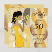 Invitation 50e anniversaire de la fête de la fille Bash | Jau (Devant / Derrière)
