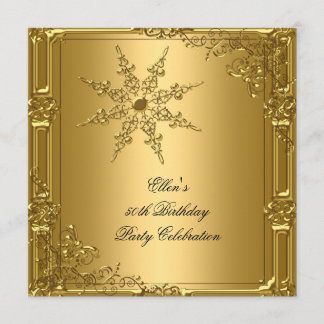 Invitation 50e Anniversaire de la fête d'or Snowflake