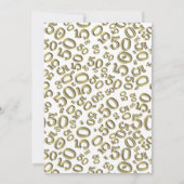 Invitation 50e anniversaire de la fête Gold/Blanc Motif numér (Dos)