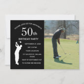 Invitation 50e Anniversaire de la fête Golfer Black Par Golf  (Devant)