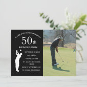Invitation 50e Anniversaire de la fête Golfer Black Par Golf  (Debout devant)