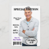 Invitation 50e anniversaire de la fête Magazine Couverture In (Devant / Derrière)